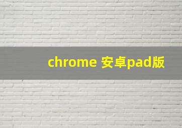 chrome 安卓pad版